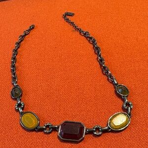 Elegant Black and Stone Necklace